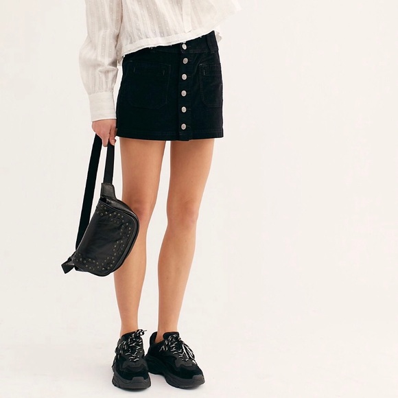 Free People mini skirt in black - Picture 2 of 8